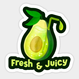 Fresh and Juicy Avocado Sticker